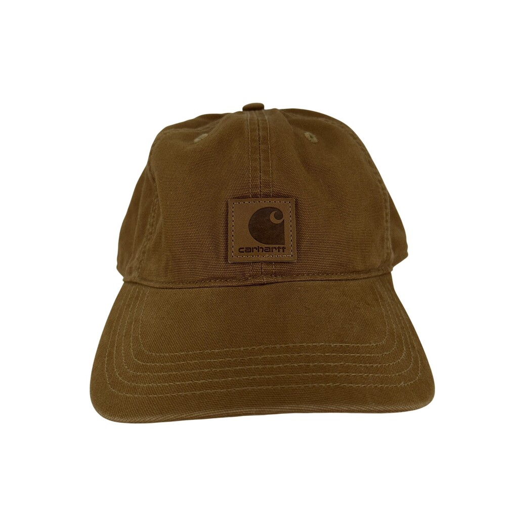 Carhartt Hat Cap Strap Back Brown Canvas Workwear Patch Mens Durable Outdoor